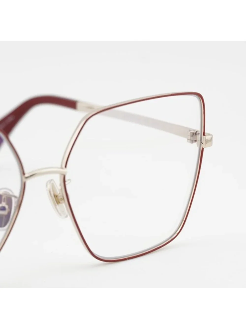 Max Mara MM5073-H-B 068 Eyeglasses Red 60mm Butterfly Frame, Blue Light Block